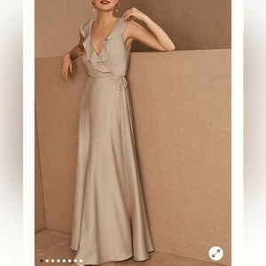 BHLDN Tansy Satin Charmeuse Maxi Dress Size 4